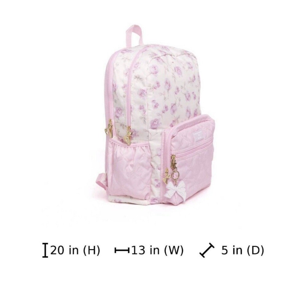 BRAND NEW Love Shack Fancy x Target - Yoobi Ribbon Rosa Backpack Sterling Dusk - Picture 3 of 8
